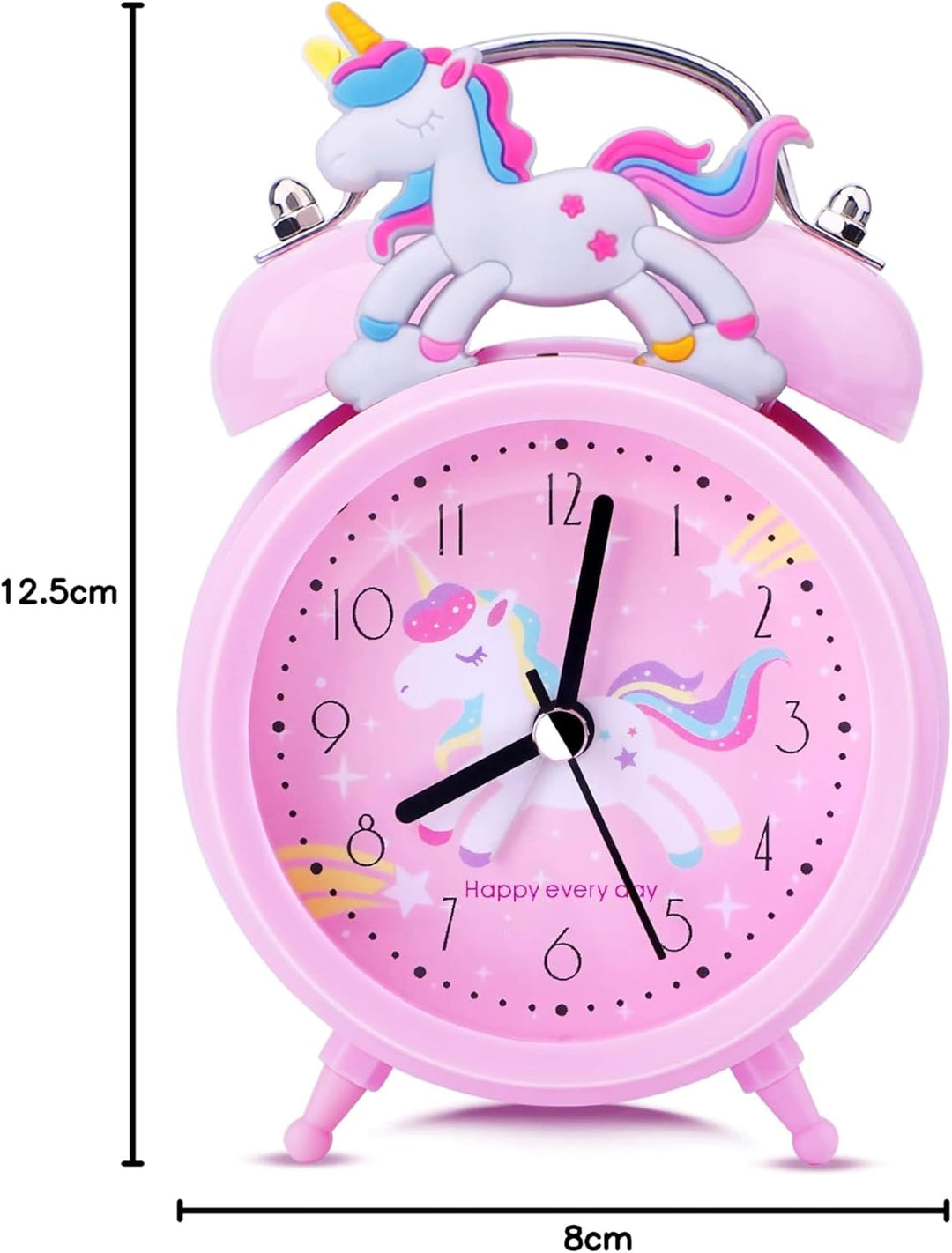 TCJJ Einhorn wecker für Mädchen, Nicht Tickend Wecker Kinder MäDchen,Leiser Nachttisch Rosa Wecker,K