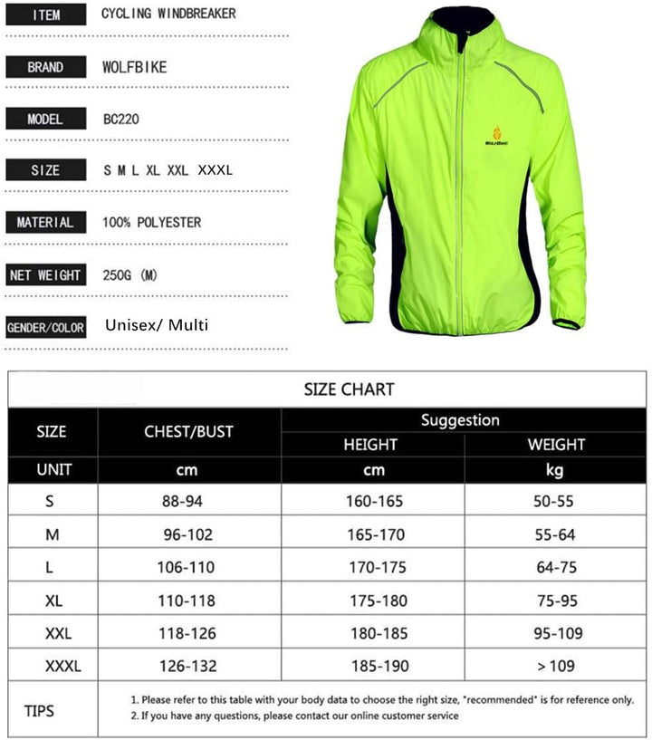 WOSAWE Herren-Fahrradjacke Winddichte wasserdichte MTB Mountainbike Jacket Für Radfahren, Joggen & W