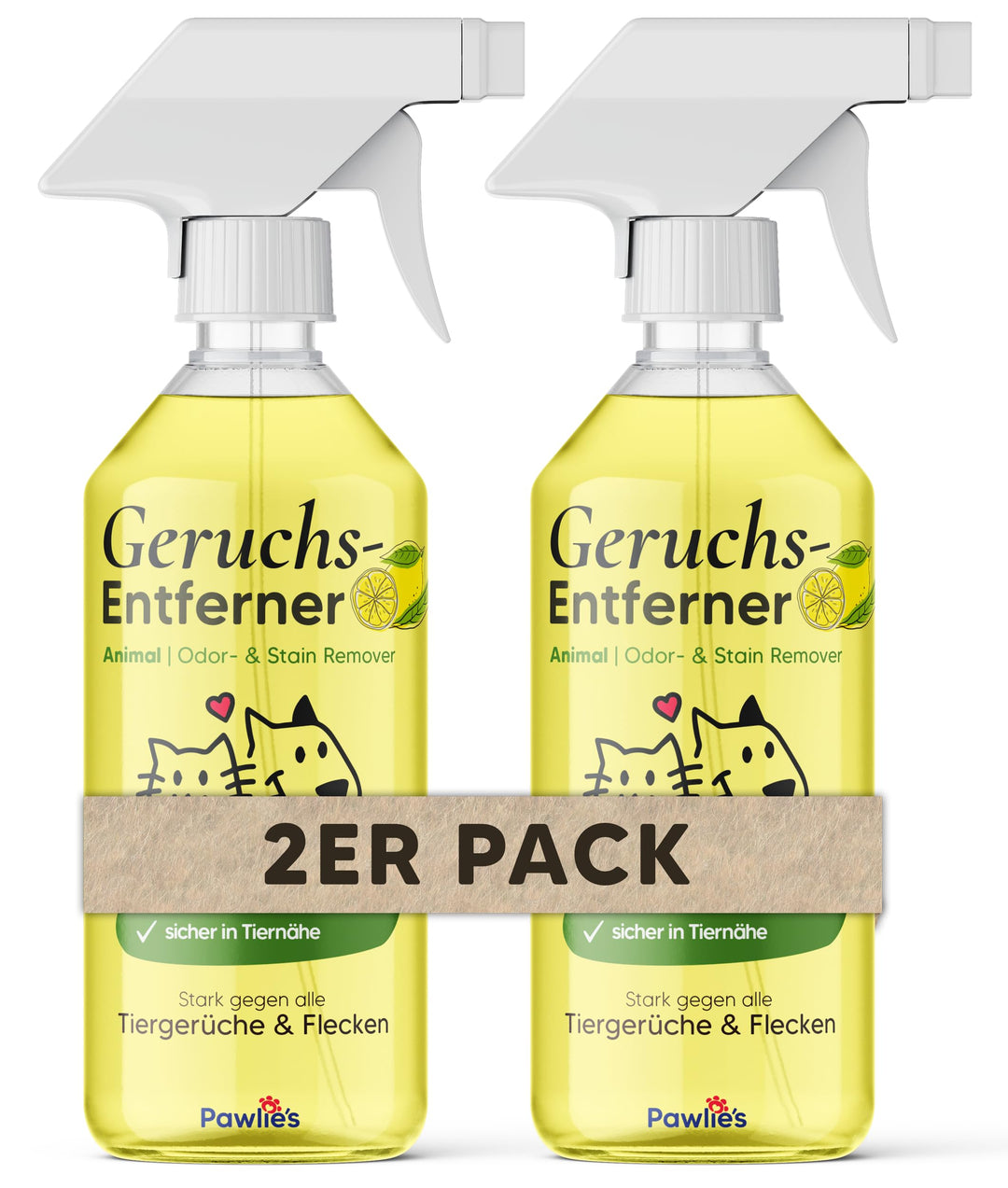 Pawlie's Tier-Geruchsneutralisierer (EXTREM STARK) & Enzymreiniger Katzenurin Geruchsentferner & Hun