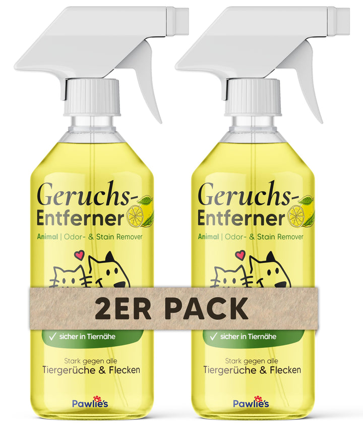 Pawlie's Tier-Geruchsneutralisierer (EXTREM STARK) & Enzymreiniger Katzenurin Geruchsentferner & Hun