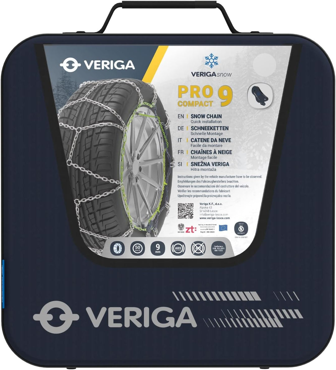 Veriga PC12-090 PRO COMPACT 12mm Schneeketten Satz (1 Paar= 2 Stück) manuelle Spannung für PKW 43117