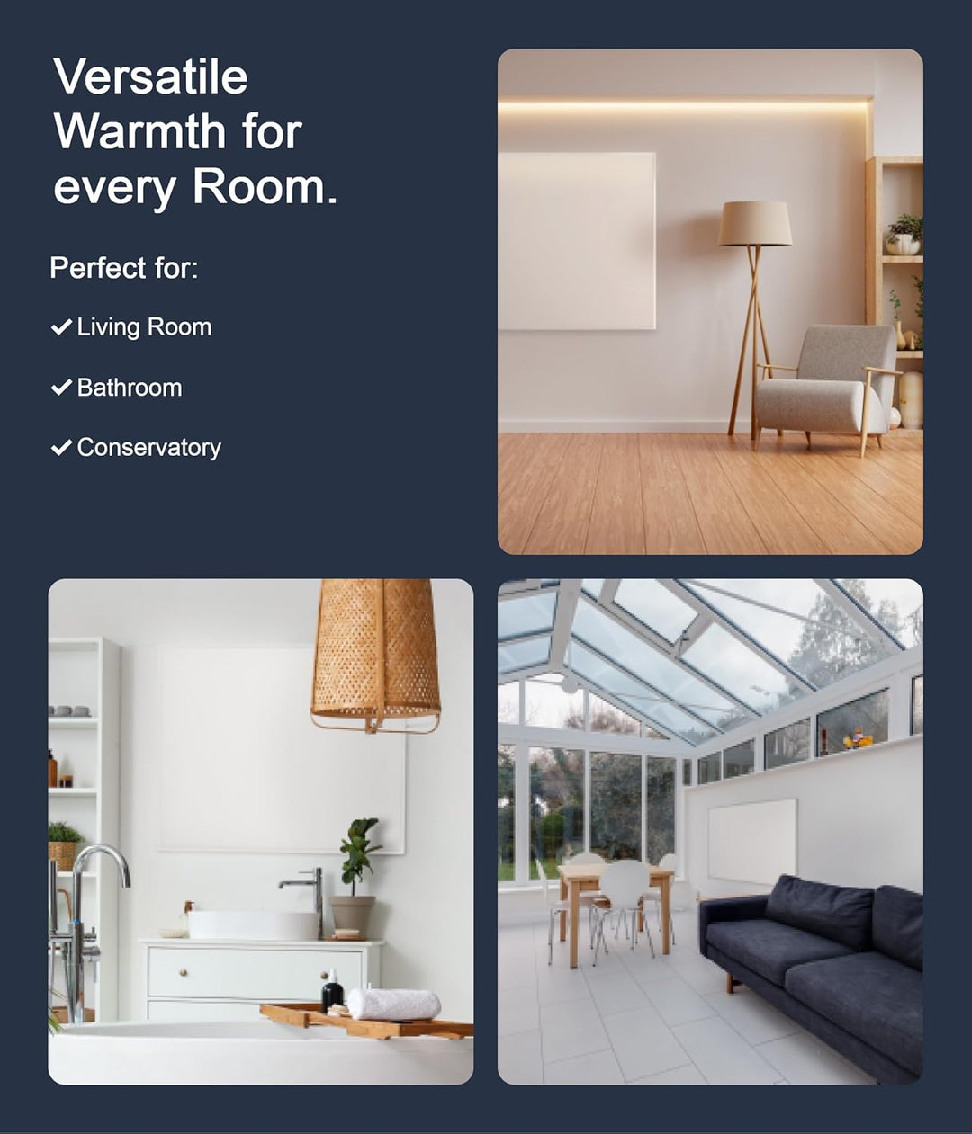 VIESTA® Infrarot Wandheizung mit Thermostat [FERNBEDIENUNG + WIFI STEUERUNG] – Infrarotheizung Wandm