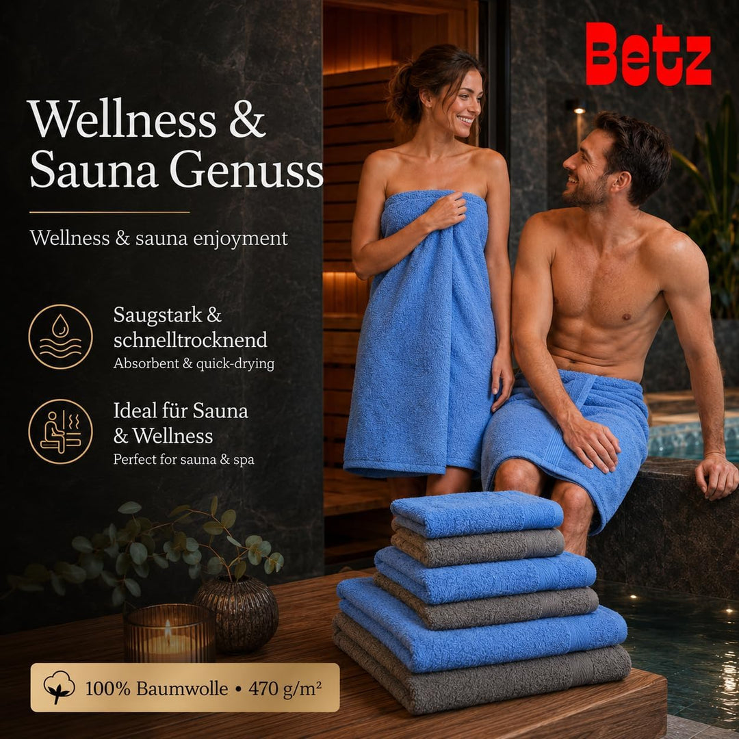 Betz 10-TLG. Handtuch-Set Premium 100% Baumwolle 2 Duschtücher 4 Handtücher 2 Gästetücher 2 Waschhan