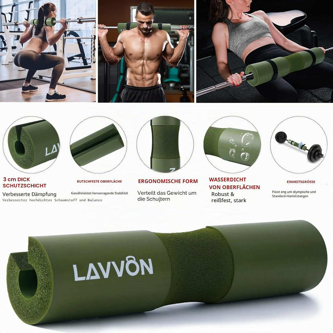 Langhantel Polster Set - Hip Thrust Pad Polster für Langhantelstange - Hantel Nackenpolster, Polster