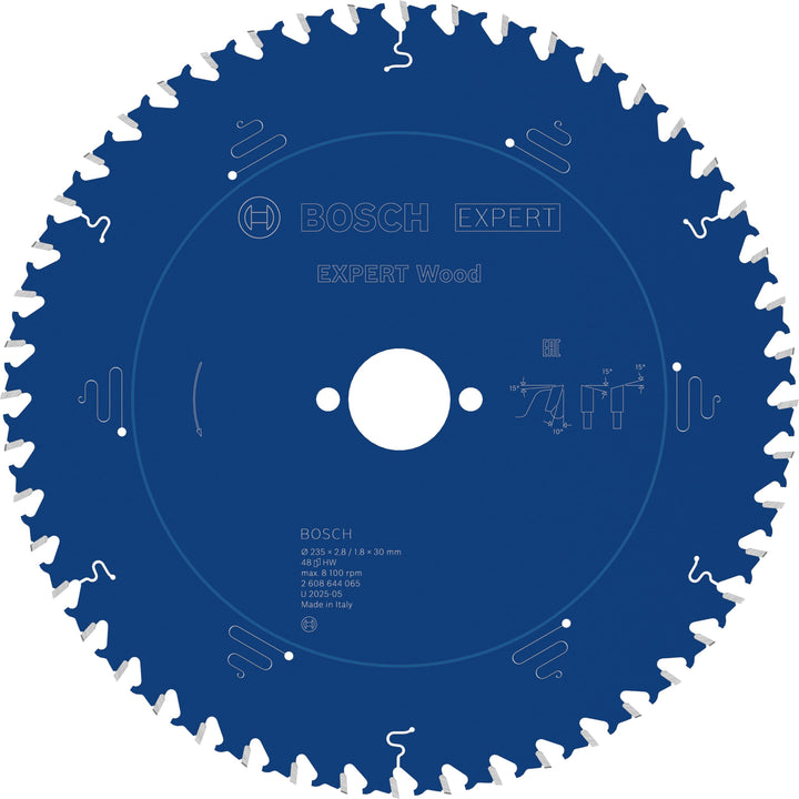 Bosch Professional 1x Kreissägeblatt Expert for Wood (Holz, Sägeblatt Ø 235 x 30 x 2,8 mm, 48 Zähne,