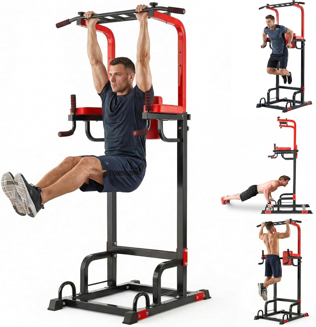 Power Tower Dip Station Klimmzugstange für Heim-Fitness-Studio Krafttraining Workout-Ausrüstung, höh