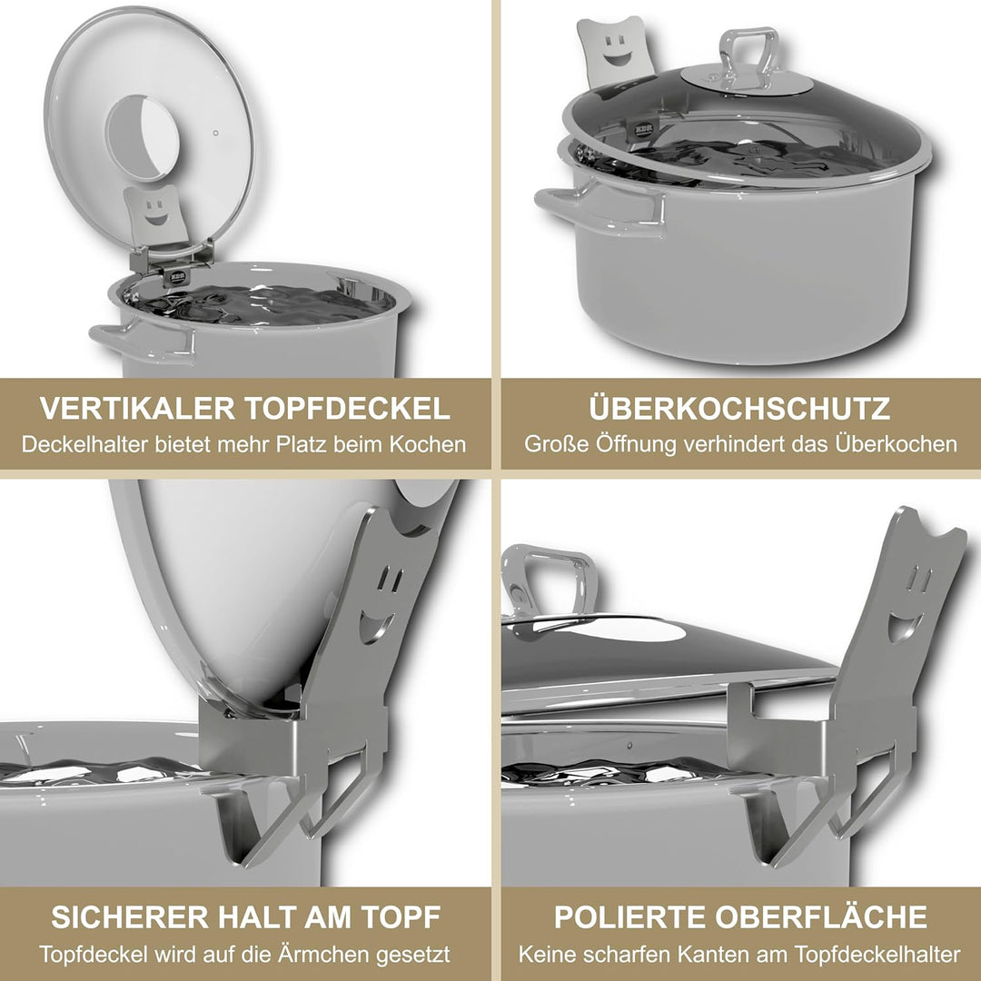 KDR Produktgestaltung Topfdeckelhalter praktischer und platzsparender Küchenhelfer Deckelhalter Topf