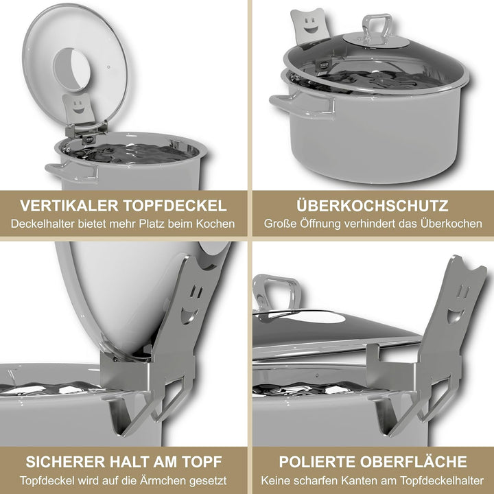 KDR Produktgestaltung Topfdeckelhalter praktischer und platzsparender Küchenhelfer Deckelhalter Topf
