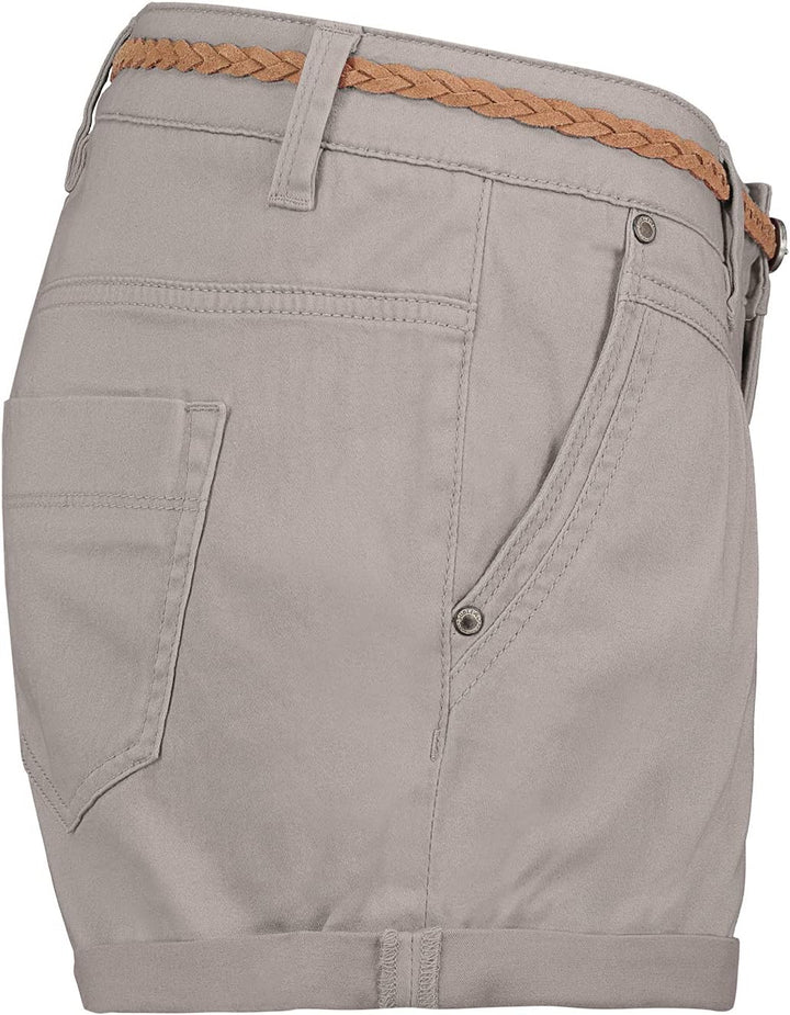 Sublevel Damen Kurze Hose Stretch-Shorts mit Flecht-Gürtel XS Light-grey, XS Light-grey