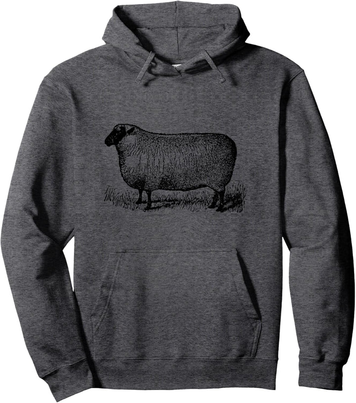 Vintage Schaf-Zeichnung Pullover Hoodie