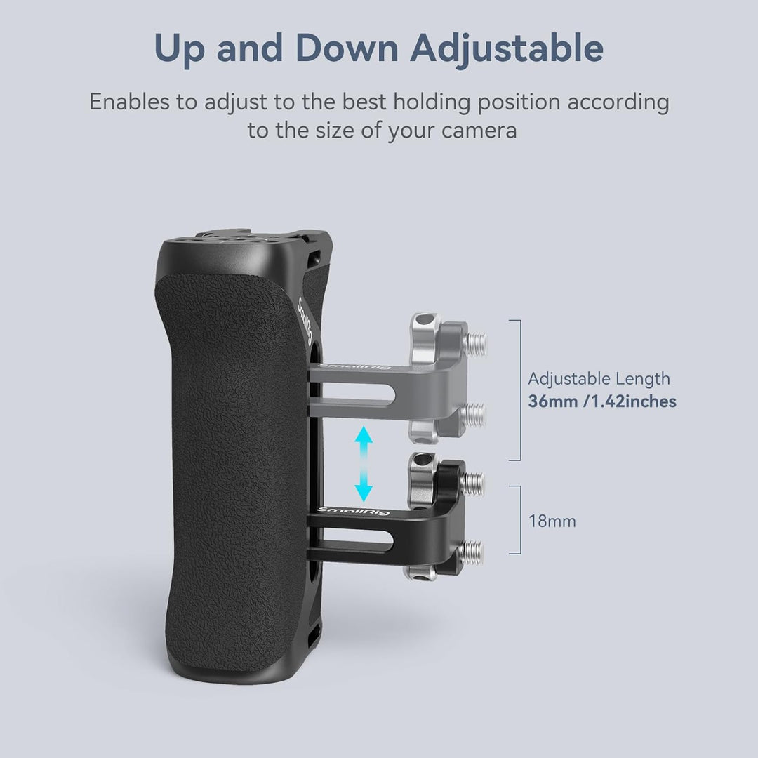 SMALLRIG 1/4" Seitengriff für Kamerakäfige, Aluminium Side Handle mit integriertem 1/4"-20 Gewindelo
