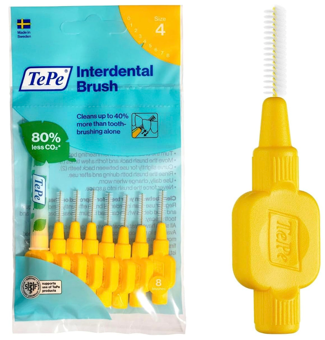 TePe Interdentalbürsten 0,7 mm gelb, 3er Vorteilspack (3x 8 Stück) Gelb 8 Stuck (3er Pack), Gelb 8 S