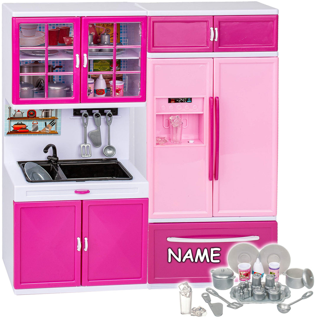 alles-meine.de GmbH Puppenhaus Möbel - Sound & Licht - 31 cm gross - grosser Kühlschrank mit Eiswürf