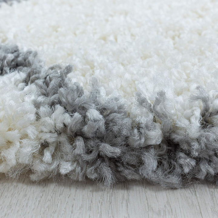 Hochflor Rund Teppich Wohnzimmer im Skandinavischen Stil Skandinavisches Design Flauschiger Langflor