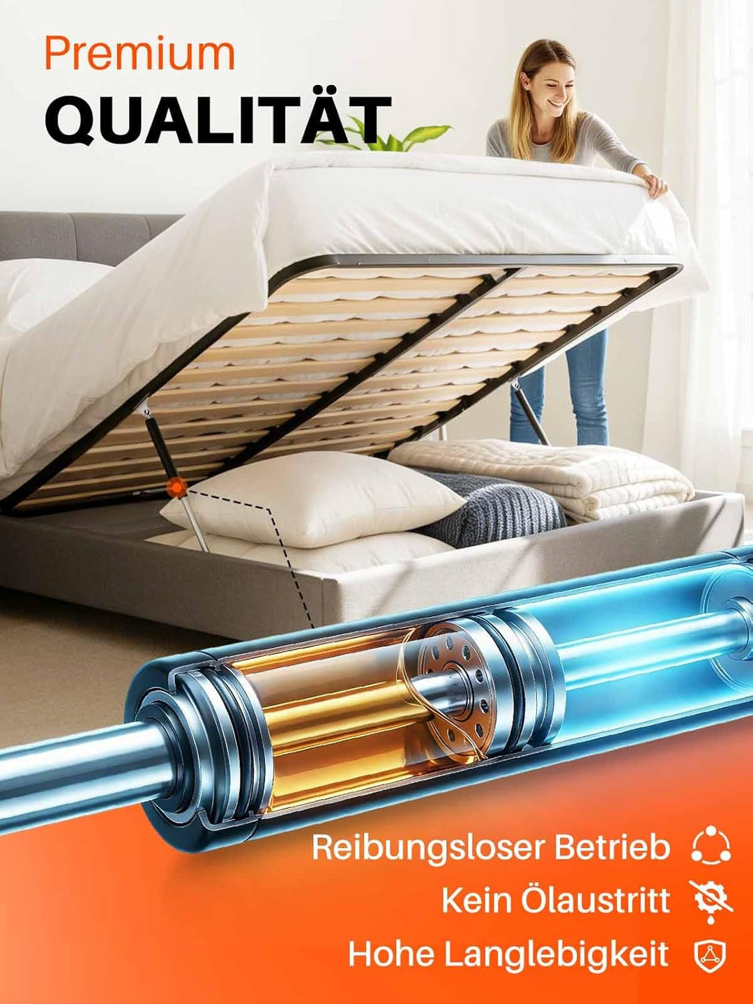 Gasdruckdämpfer 380MM 300N/30KG Gasdruckfedern mit Haltern Universell Möbel Stossdämpfer Gasfeder fü