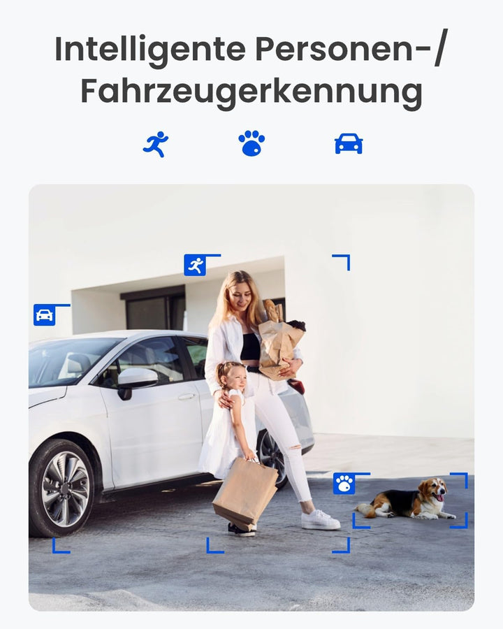 Reolink 2K Überwachungskamera Aussen Set WLAN mit Solar-/Akkubetrieb, Lokale Speicherung, 360° Schwe