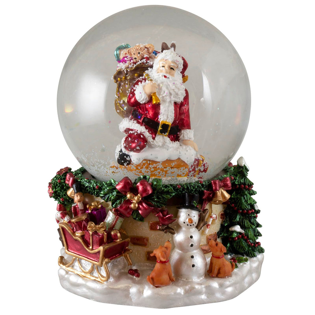 Christmas Paradise Weihnachts-Deko Schneekugel mit Mechanischer Spieluhr (Santa auf Kamin 2), Santa