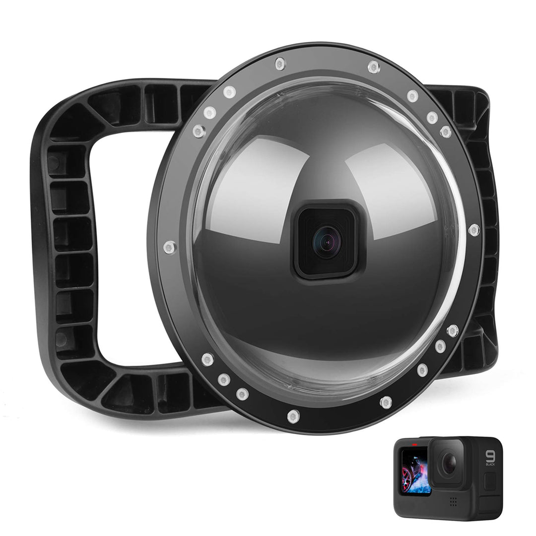 D&F Unterwasser Dome Port für GoPro Hero 11 Black/Hero 10 Black/Hero 9 Black, Integrierter Gehäuseku