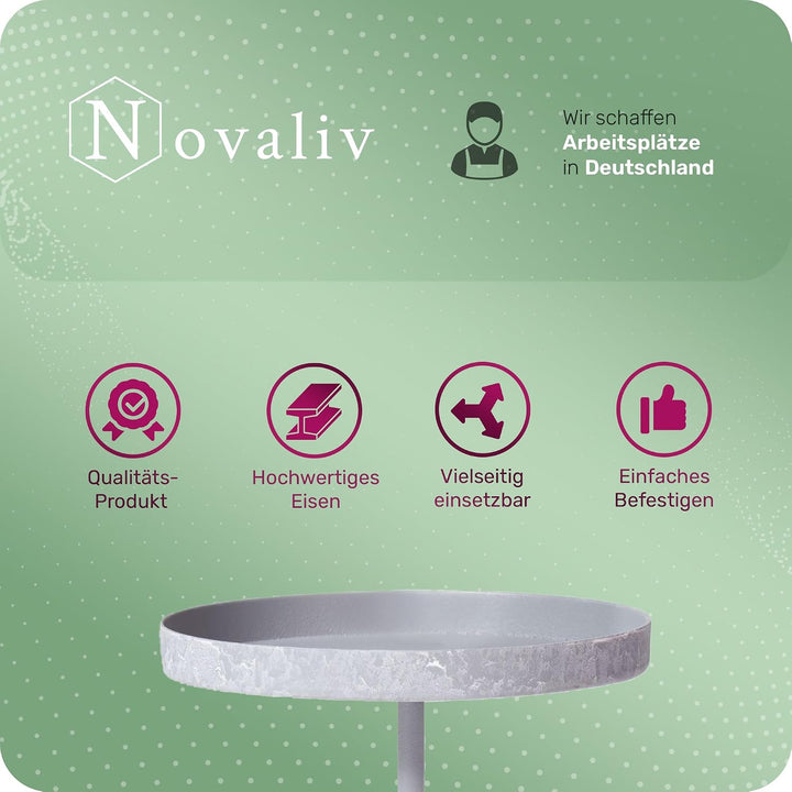 Novaliv 4X Kerzenpick Flach 6,5 cm GRAU Kerzenhalter für Adventskranz Kerzenpin Weihnachtskranz, 4