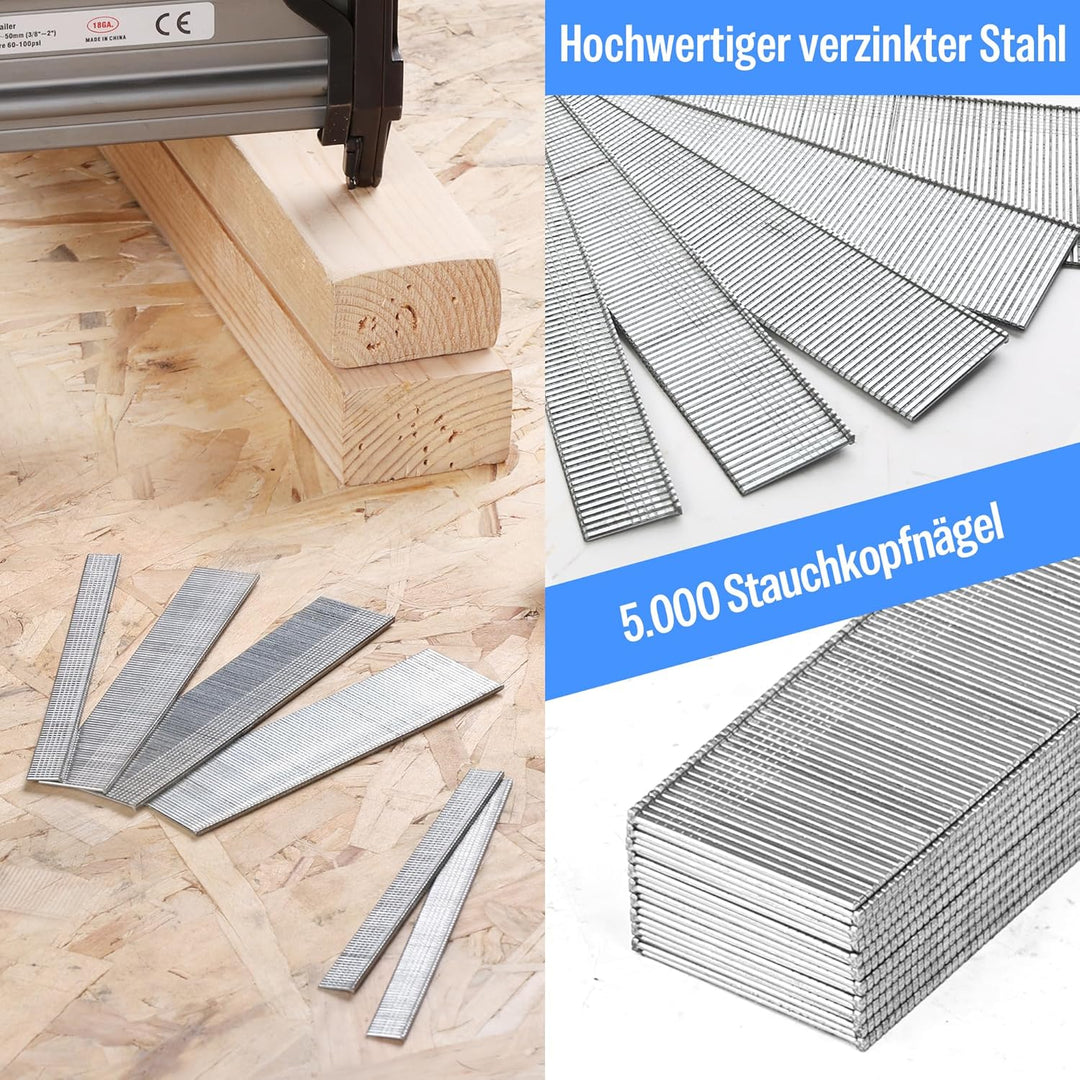 meite Verzinkte Nägel, 18 Gauge, 3,8 cm Beinlänge, 5000 Stück/Box, 1 grosse Packung, 1 grosse Packun