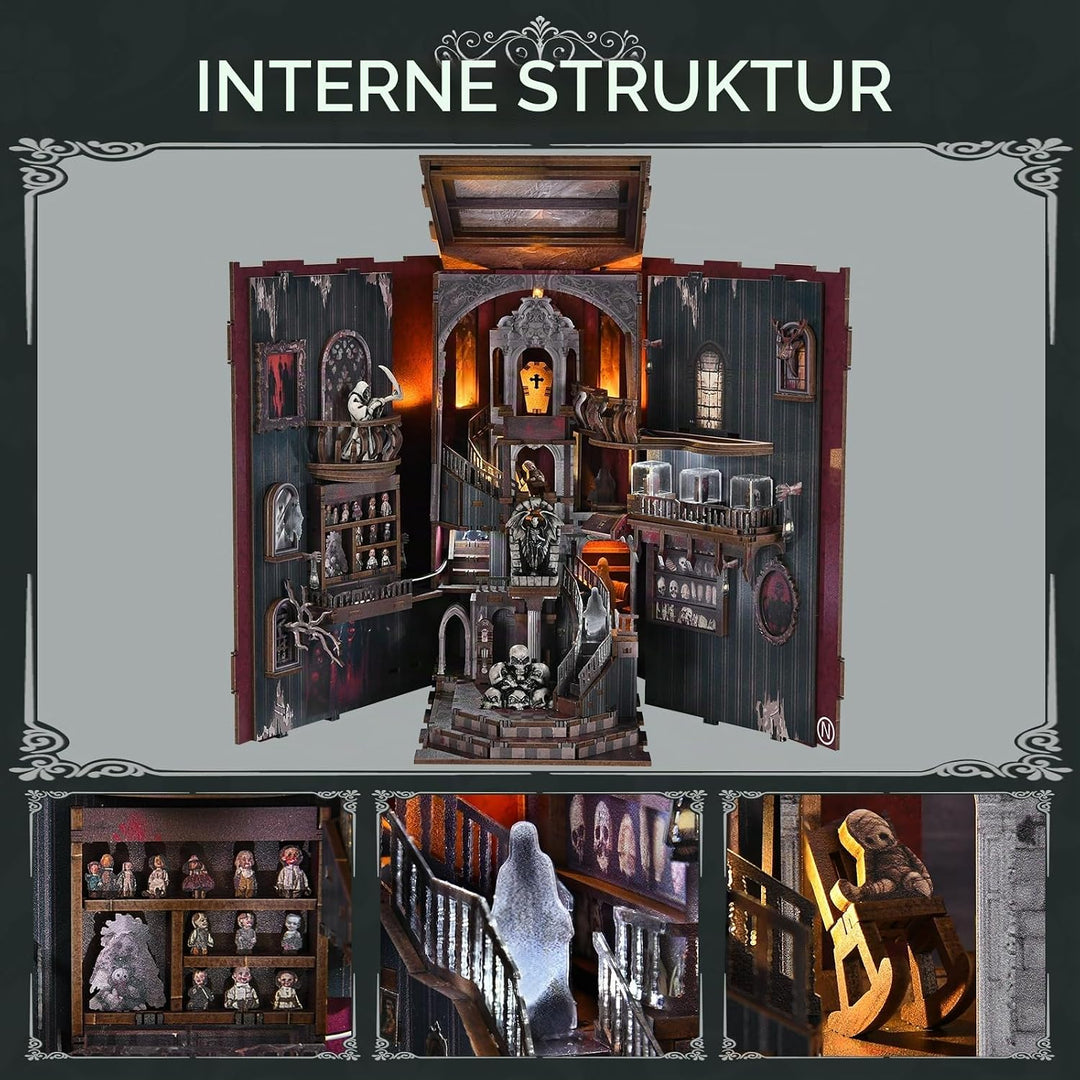 MiniCity Book Nook Kit, DIY Miniatur Puppenhaus Bücherecke Kit für Jugendliche und Erwachsene mit St