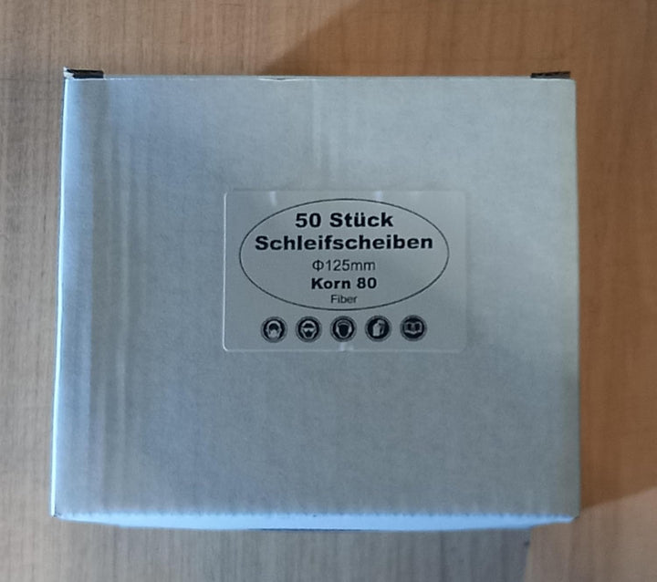 Fiberscheiben Eckra Ø 125 mm 50 Stück P 80 Fiberschleifscheiben Schleifscheiben