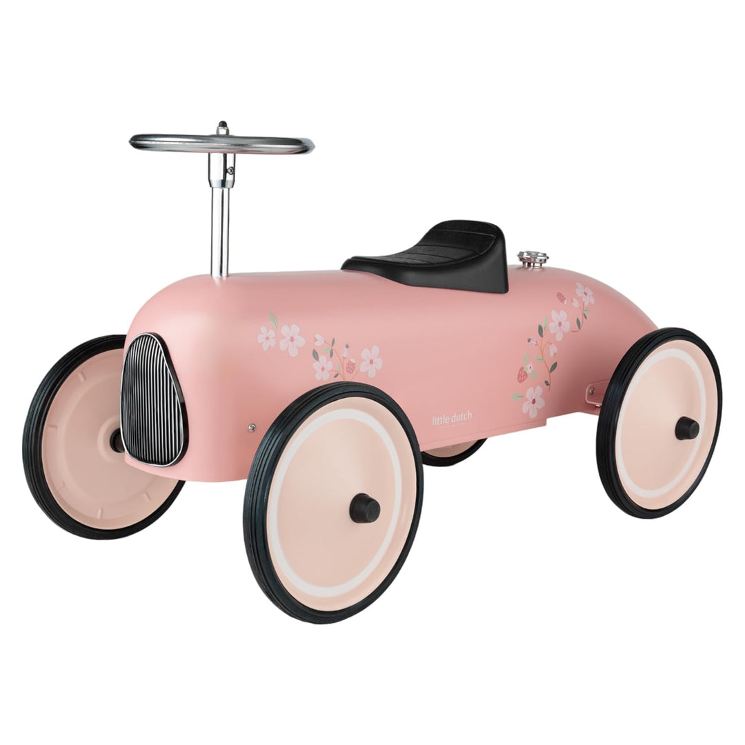 Little Dutch Retro Rutschfahrzeug Auto mit Lenkrad - rosa
