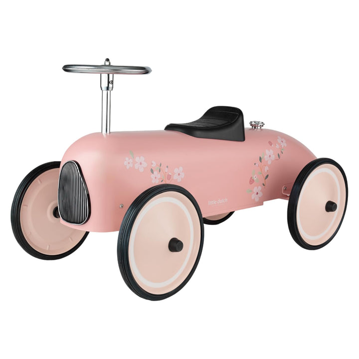 Little Dutch Retro Rutschfahrzeug Auto mit Lenkrad - rosa
