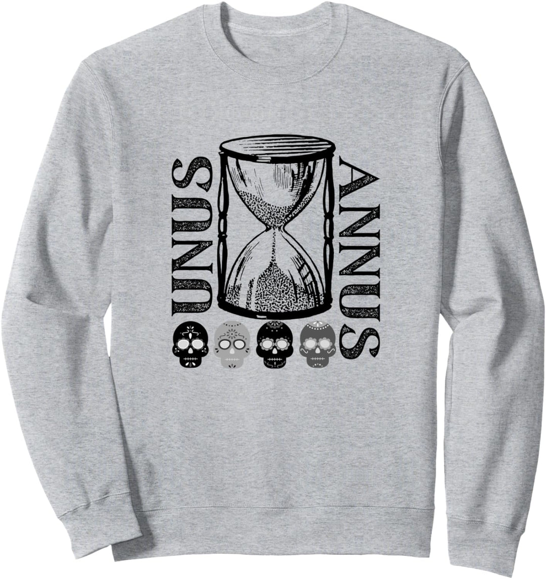 Unus Annus T-Shirt verfügt über Sanduhr und Schädel Sweatshirt