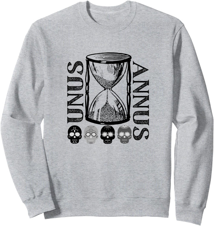 Unus Annus T-Shirt verfügt über Sanduhr und Schädel Sweatshirt