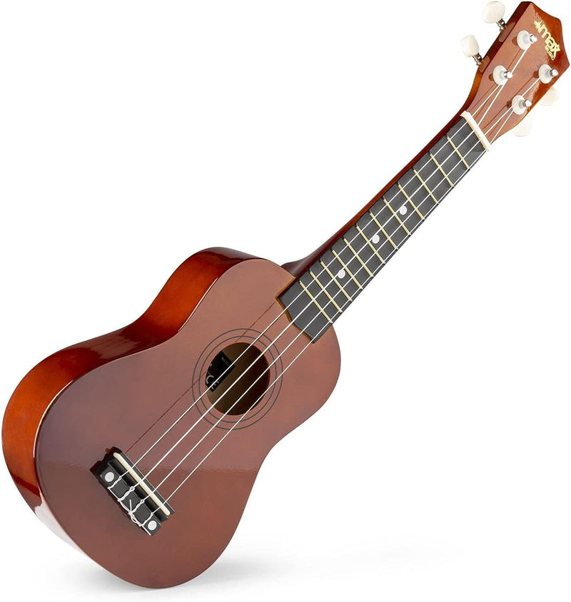 MAX UKEY Ukulele Komplett Set inkl. Plektren, digitalem Stimmgerät und Tasche, 21" mini Gitarre, Uku