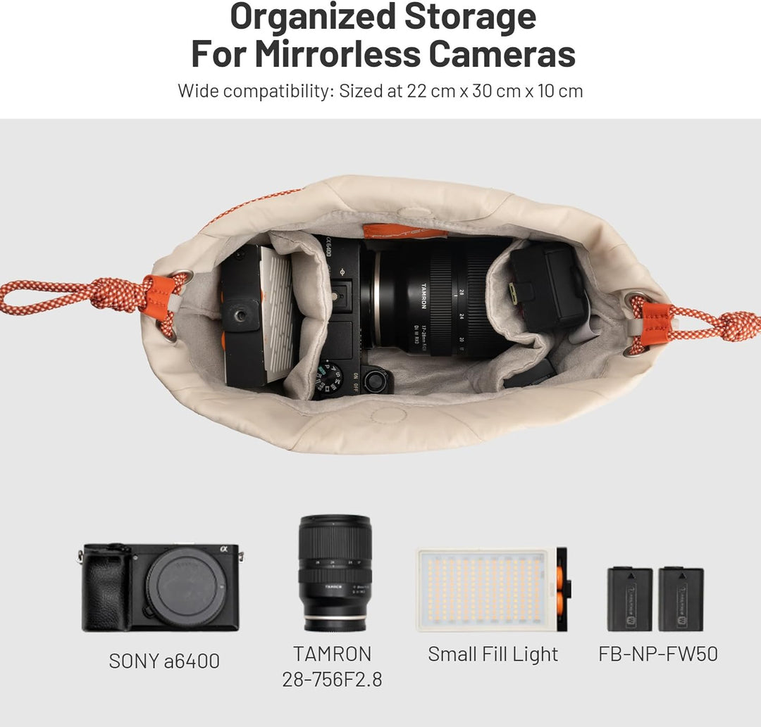 PGYTECH OneGo Kameratasche Beutel mit Kordelzug, Strassenfotografie Stylische Weiche Handetasche Sch