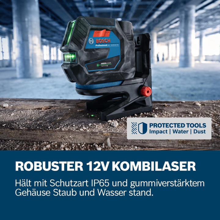 Bosch Professional Kombilaser GCL 12V-50-22 CG (Arbeitsbereich von bis zu 50 m mit Empfänger, Dual P