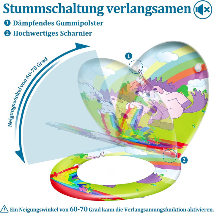 UISEBRT WC-Sitz mit Absenkautomatik Toilettensitz Premium Toilettendeckel Antibakteriell Klodeckel K