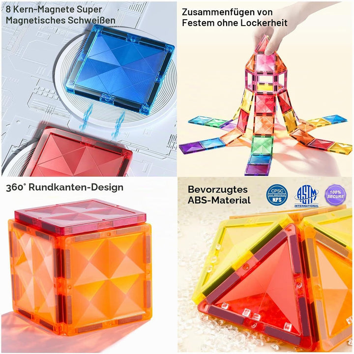 Mideer Bunte Magnetfliesen (Magnetic Tiles) 100 Stück 3+