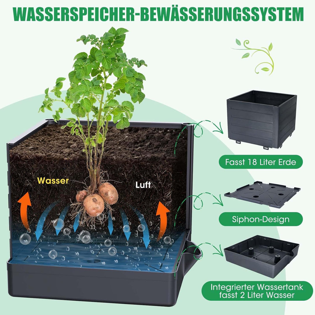MQHUAYU Tomatentopf, 145cm Selbstbewässerung Tomatentopf mit Rankhilfe, Tomaten Rankhilfefür Innen A