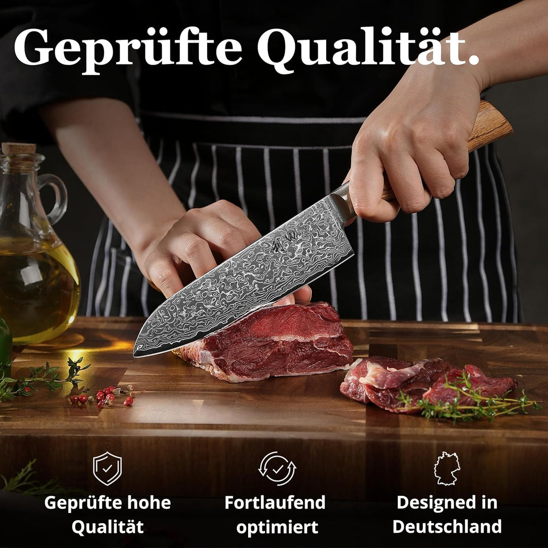 Wakoli Edib Pro 6er Damastmesser-Set mit Klingen von 8,5 - 19,70 cm Länge extrem scharf aus 67 Lagen