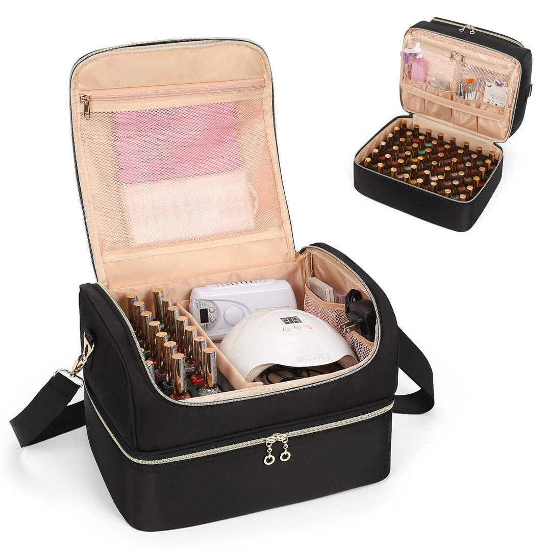 Nagellackaufbewahrung, Doppelschicht Nagellack Organizer Tasche Reise Nagellack Aufbewahrungsbox für