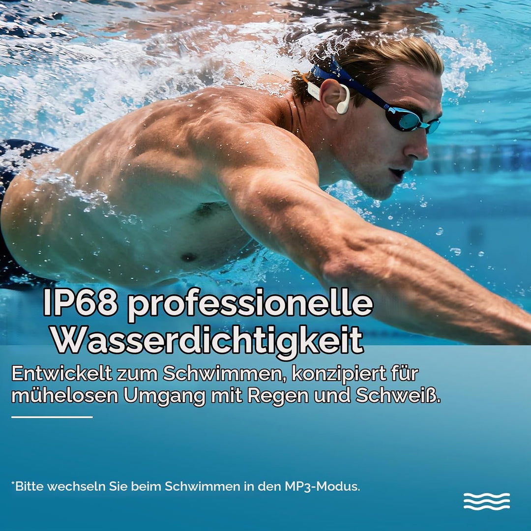 Belife B11 Bone Conduction Headphones, IP68 Waterproof Earbuds for Swimming, 32GB &amp; Bluetooth 6.0 Wi