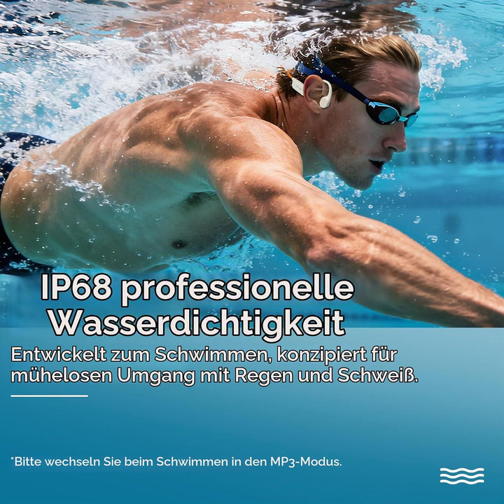 Belife B11 Bone Conduction Headphones, IP68 Waterproof Earbuds for Swimming, 32GB &amp; Bluetooth 6.0 Wi