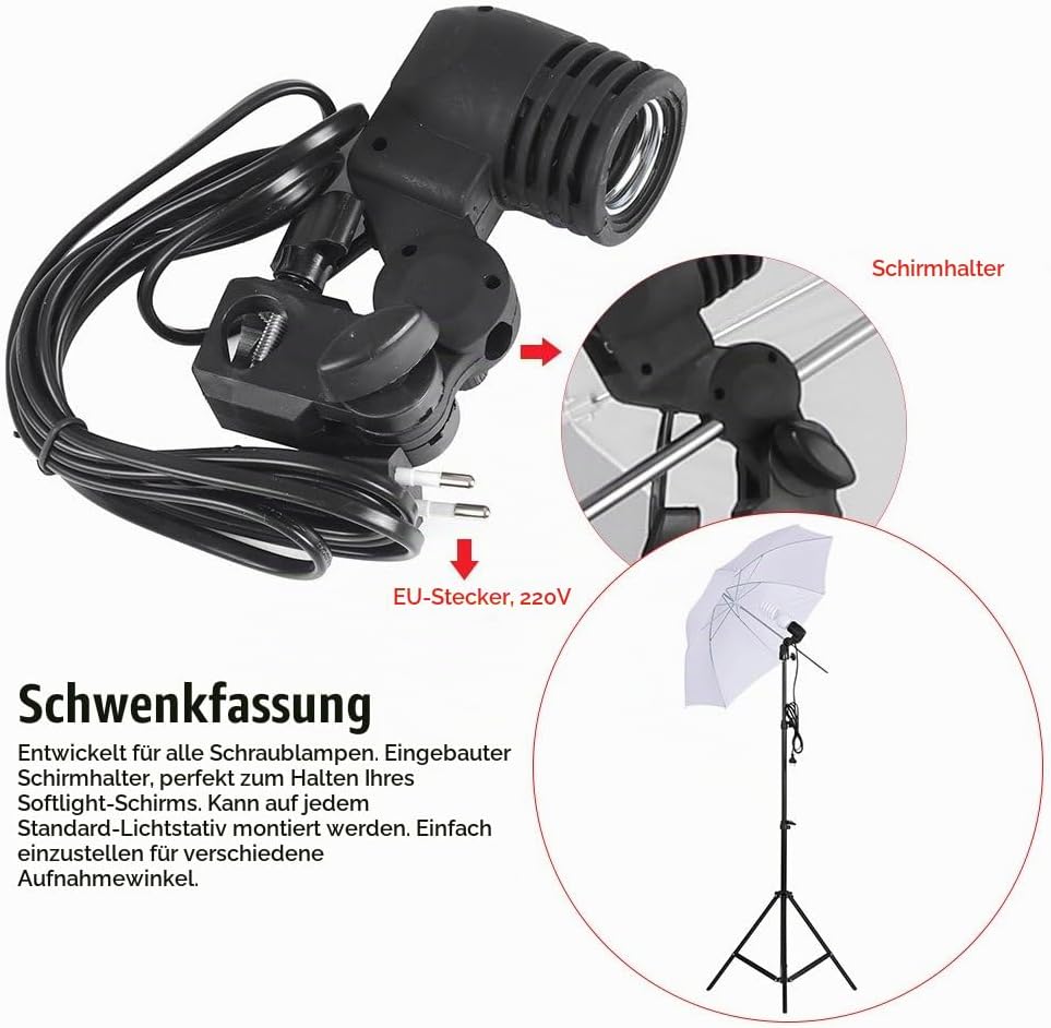 Andoer Fotostudio Set, 1.8M x 2.7M Hintergrund Stützsystem (Grün Schwarz Weiss) mit Softbox, Dauerli
