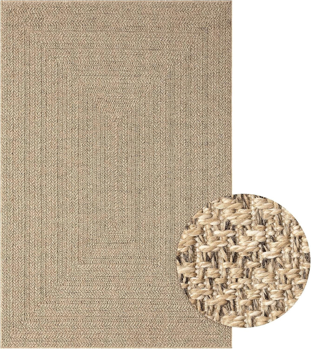 Mia´s Teppiche Soil - wetterfester In- und Outdoor Teppich im Natürlichem Jute-Look, wetterfest, gee