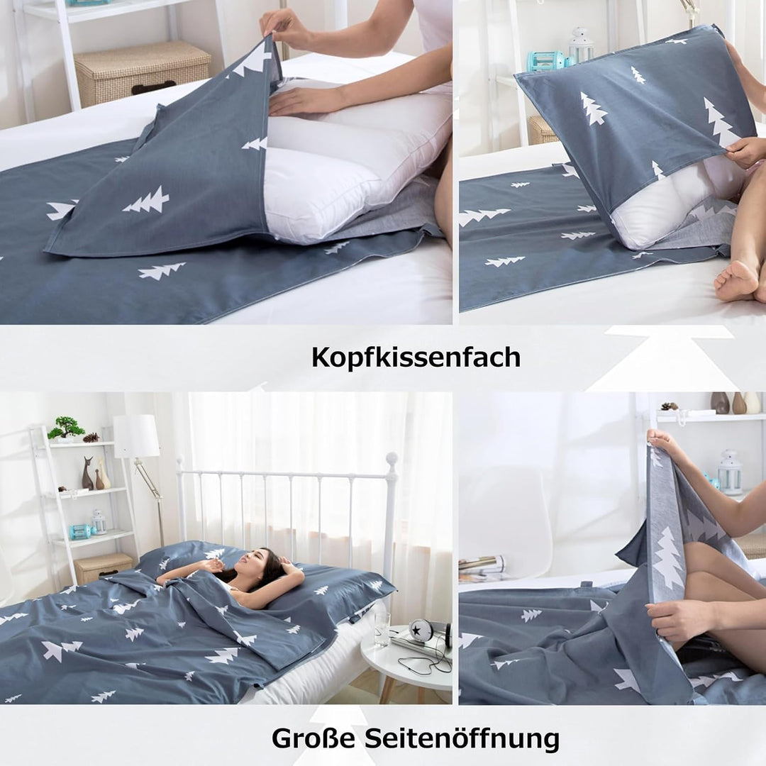 Azarxis Baumwolle Hüttenschlafsack, Schlafsack Inlett, Leicht und Dünn, Kompakt Reiseschlafsack für