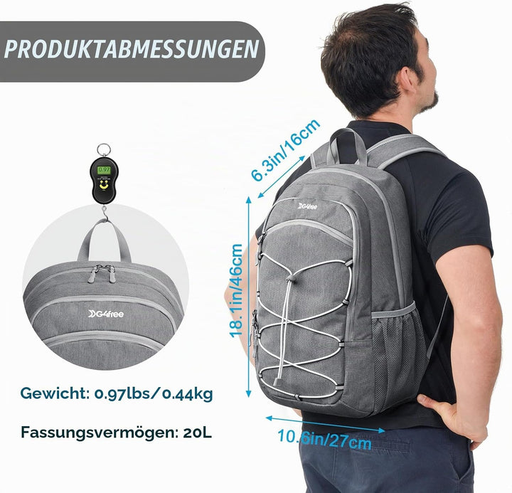 G4Free Kleiner Rucksack 12L/20L Unisex Tagesrucksack Leichter Reiserucksack Wanderrucksack Trekkingr