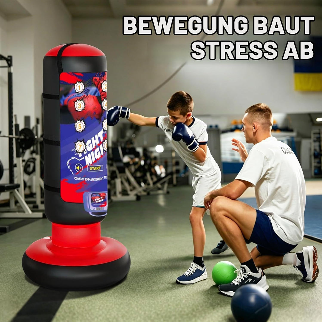 Boxziel Kinder – Interaktives Boxtraining Gerät mit Musik &amp; Licht – Selbstklebendes Punch Target zum