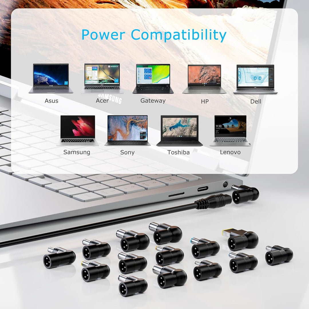 Zolt 65W Universal Laptop Ladegerät Netzteil 15V 16V 18.5V 19V 19.5V 20V AC DC Netzteilkabel für HP