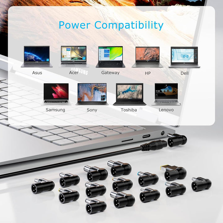 Zolt 65W Universal Laptop Ladegerät Netzteil 15V 16V 18.5V 19V 19.5V 20V AC DC Netzteilkabel für HP