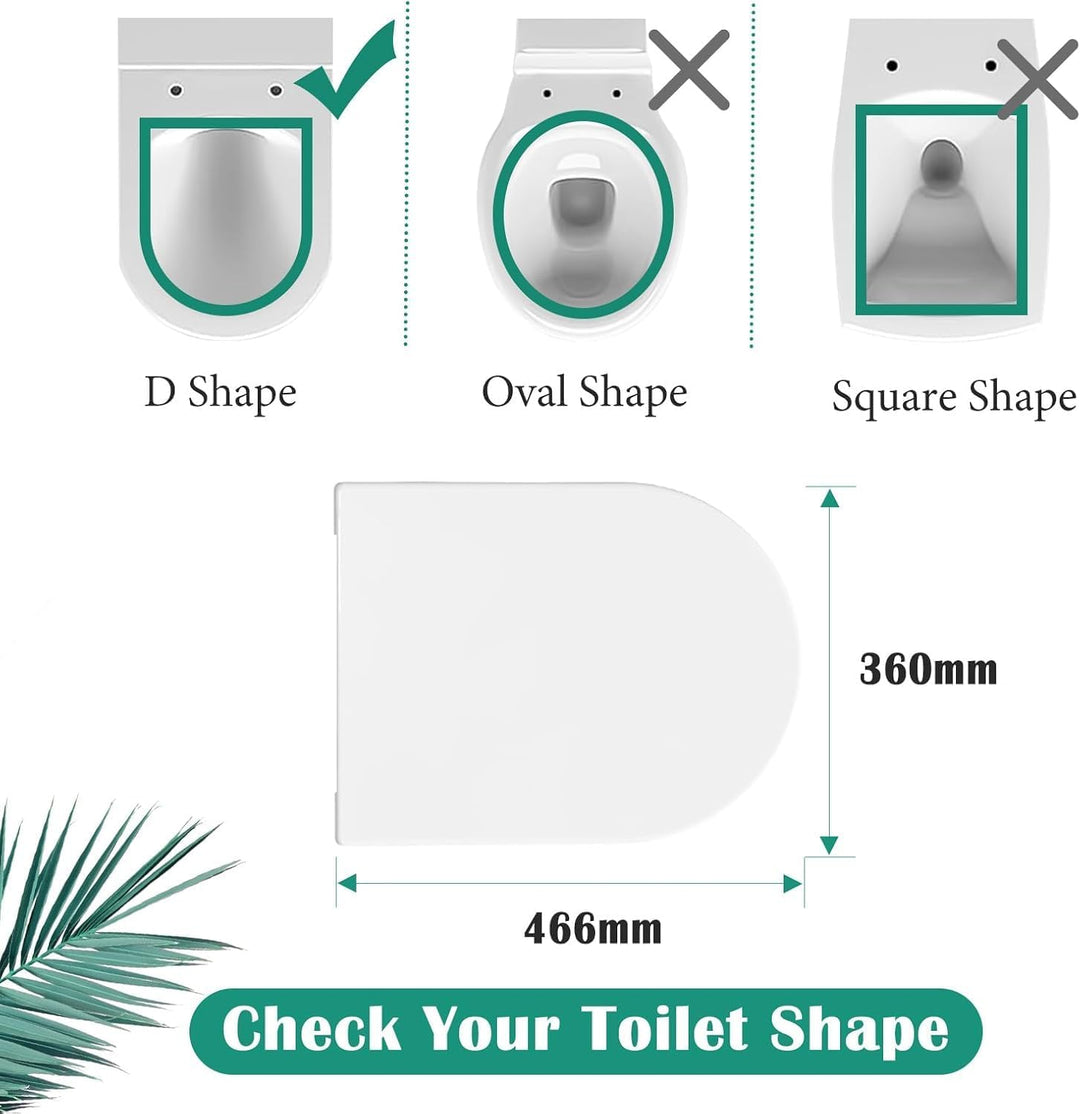 STOREMIC Toilettendeckel, WC Sitz mit Absenkautomatik, Klodeckel D-Form mit Quick Release Funktion f