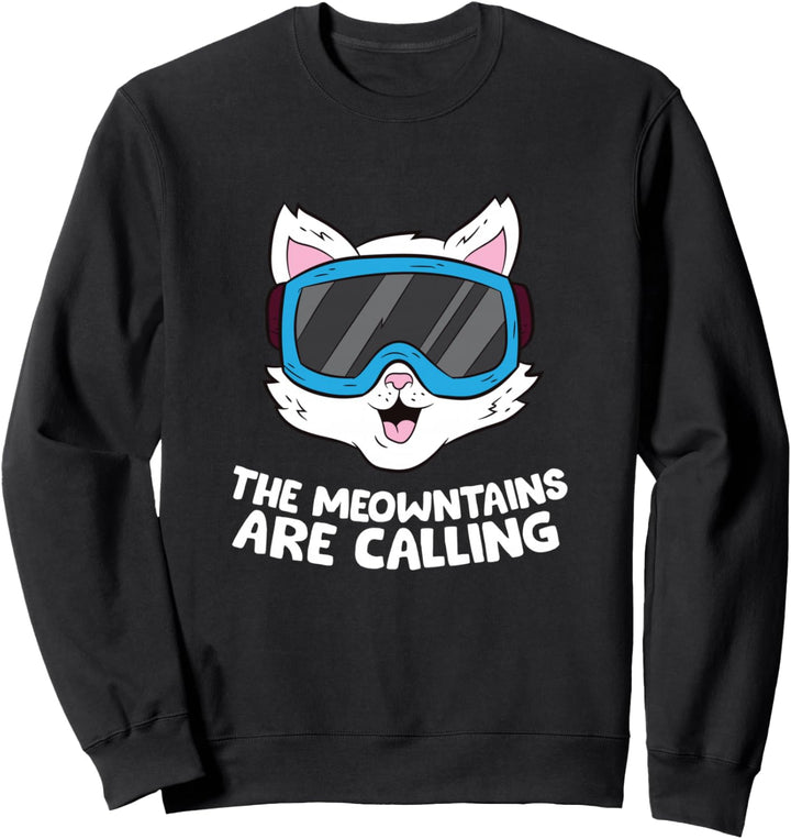 Lustige Snowboard Skibrille für Snowboarding Cat Skiing Sweatshirt