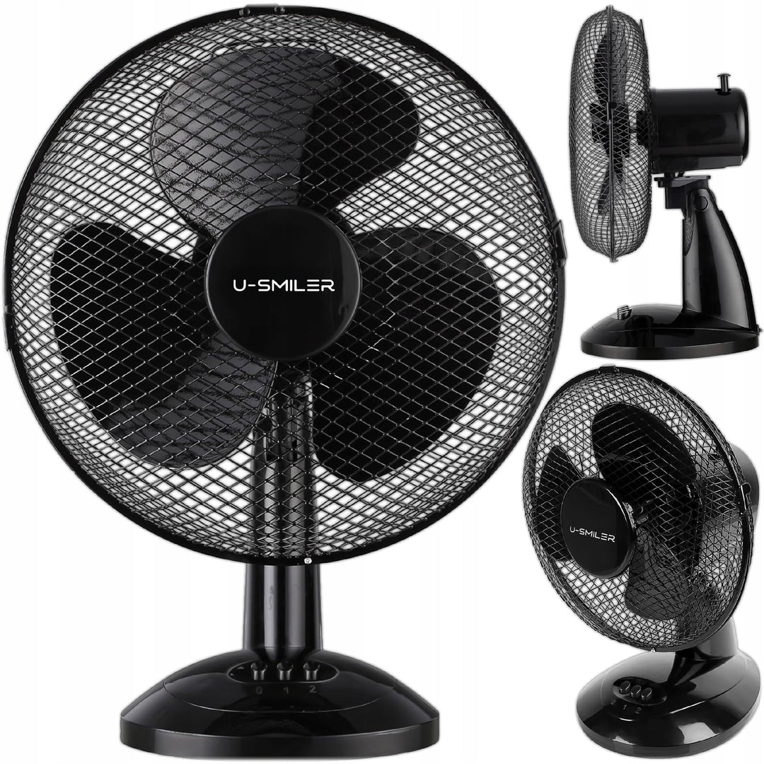 Tischventilator sehr Leise 20W, Ø 28 cm, Ventilator Klein mit Oszillation, 2 Stufen, Höhenverstellba